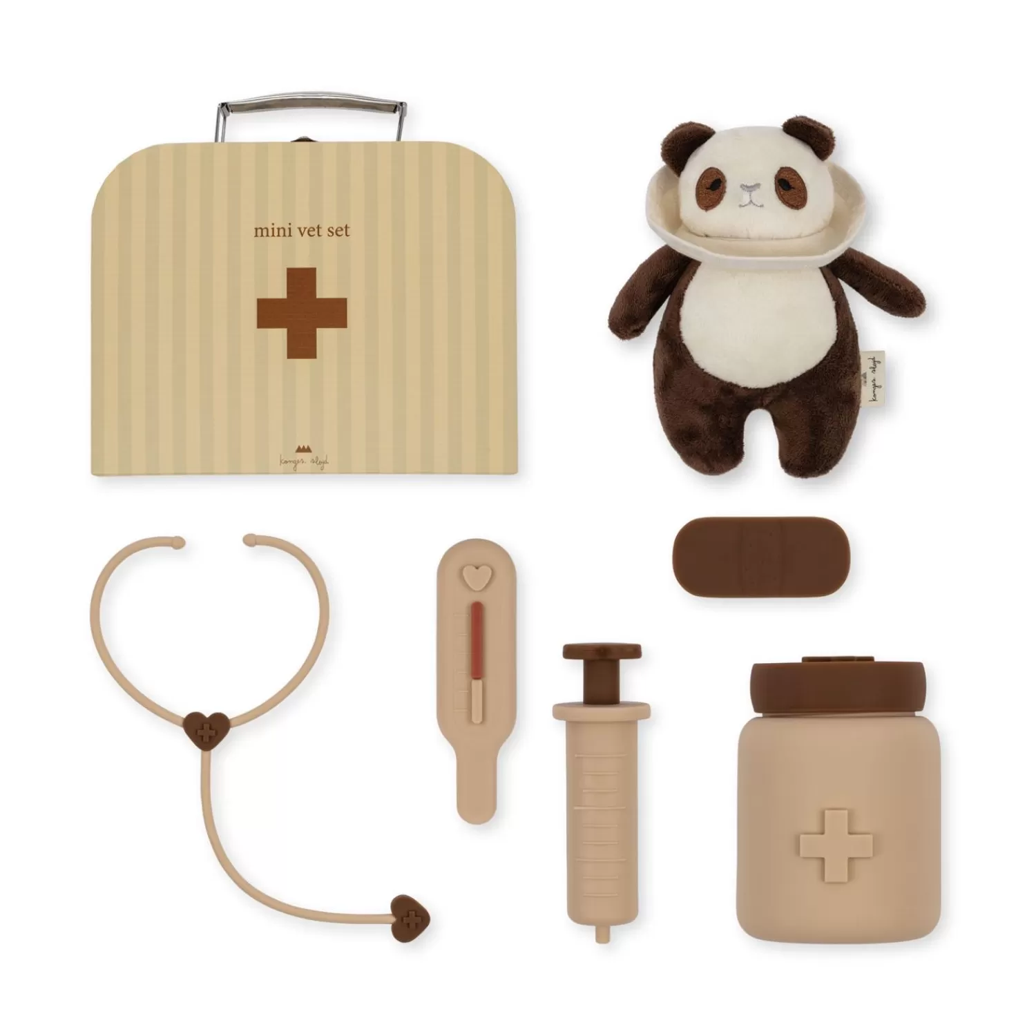 Store Konges Sløjd Dierenartsset Panda Silicone - Beige