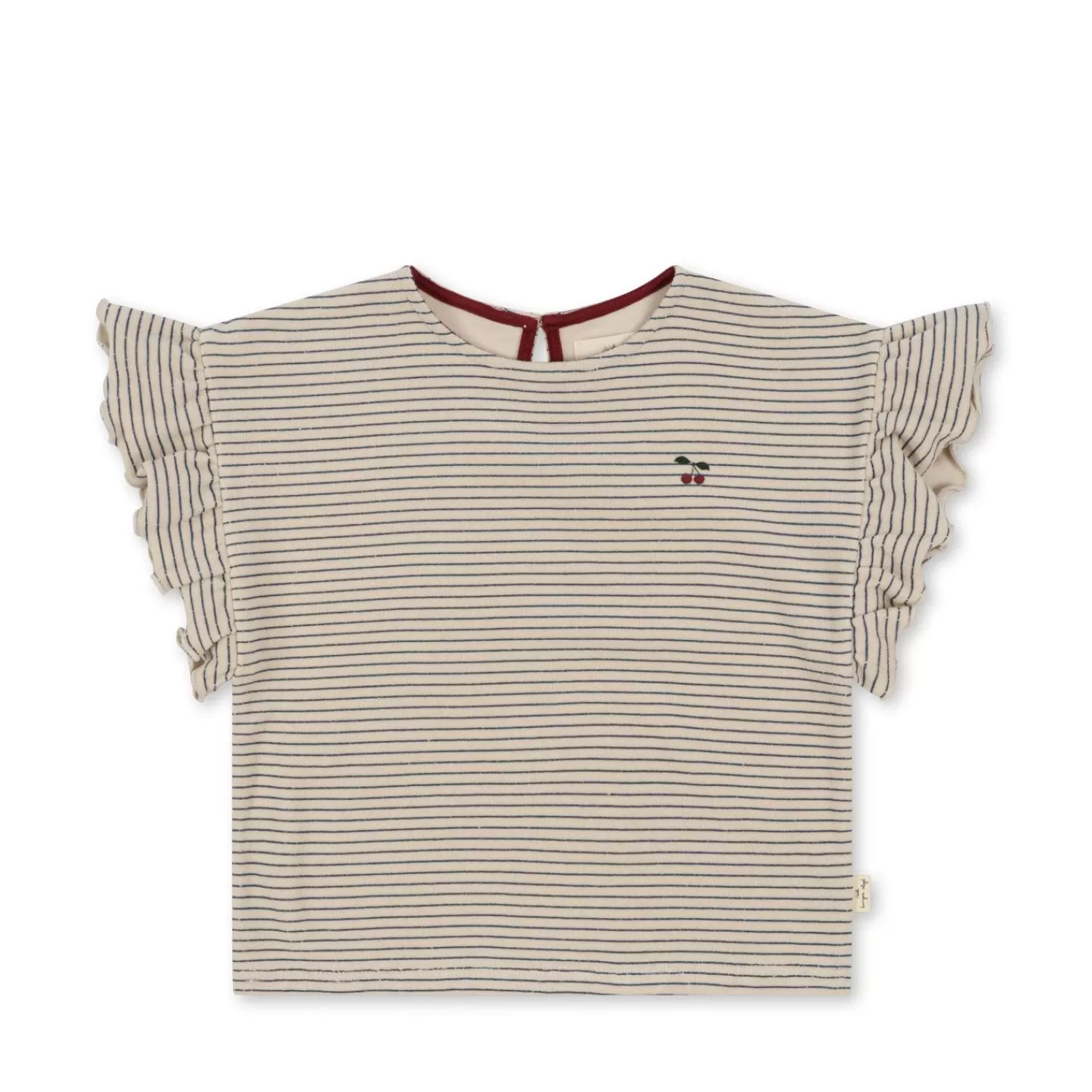 Sale Konges Sløjd Itty-T-Shirt Met Ruches - Stripe Bluie