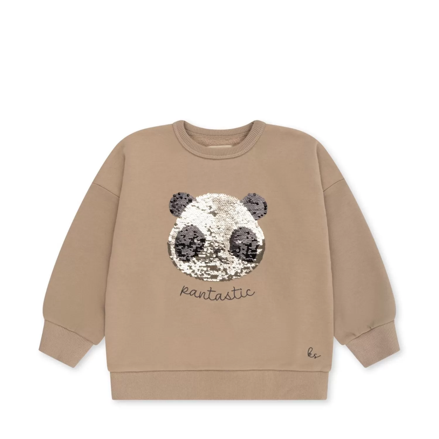 Best Konges Sløjd Lou Sweatshirt Met Pailletten - Oxford Tan