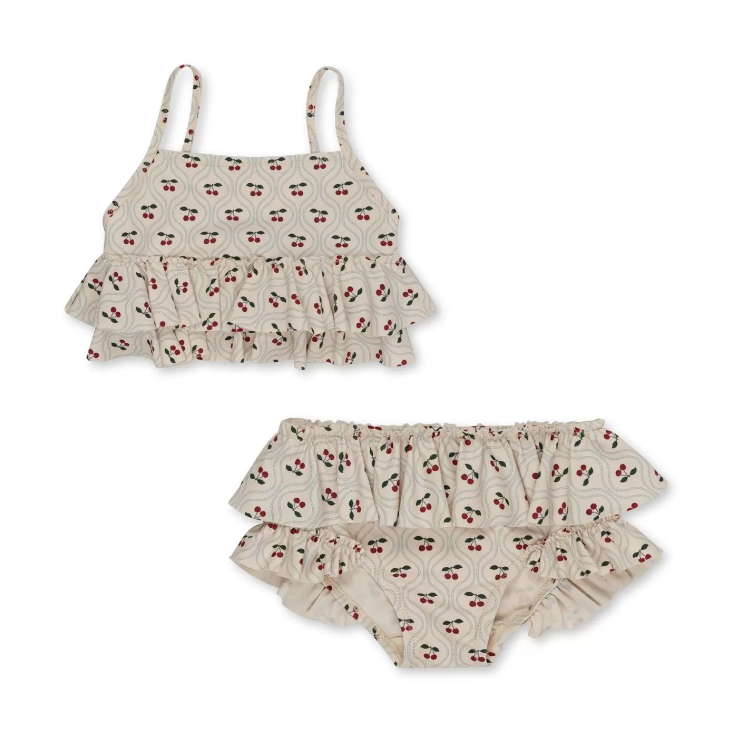 Outlet Konges Sløjd Manuca-Bikini Met Ruches - Cherry Motif