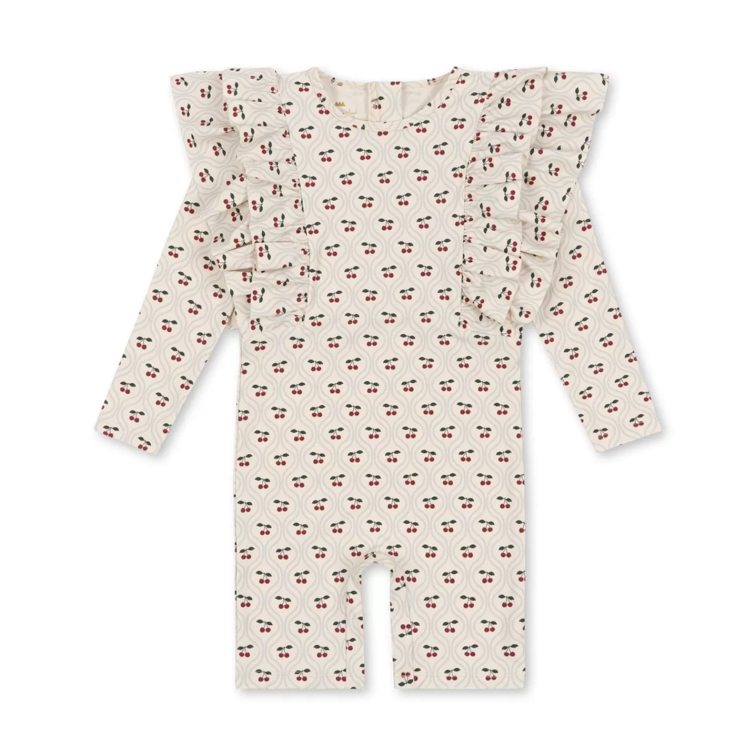 Sale Konges Sløjd Manuca-Onesie Met Ruches - Cherry Motif