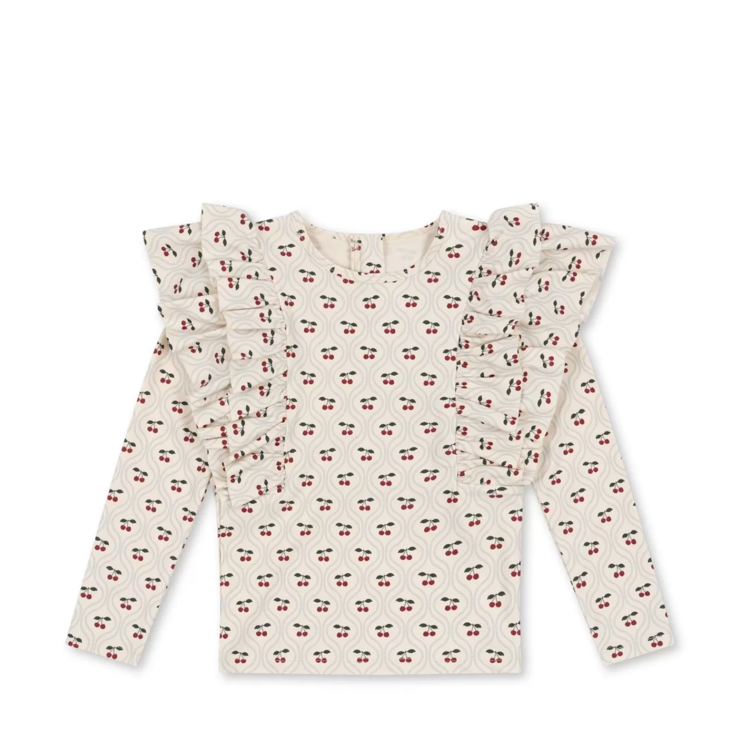 Fashion Konges Sløjd Manuca-Zwemshirt Met Ruches - Cherry Motif