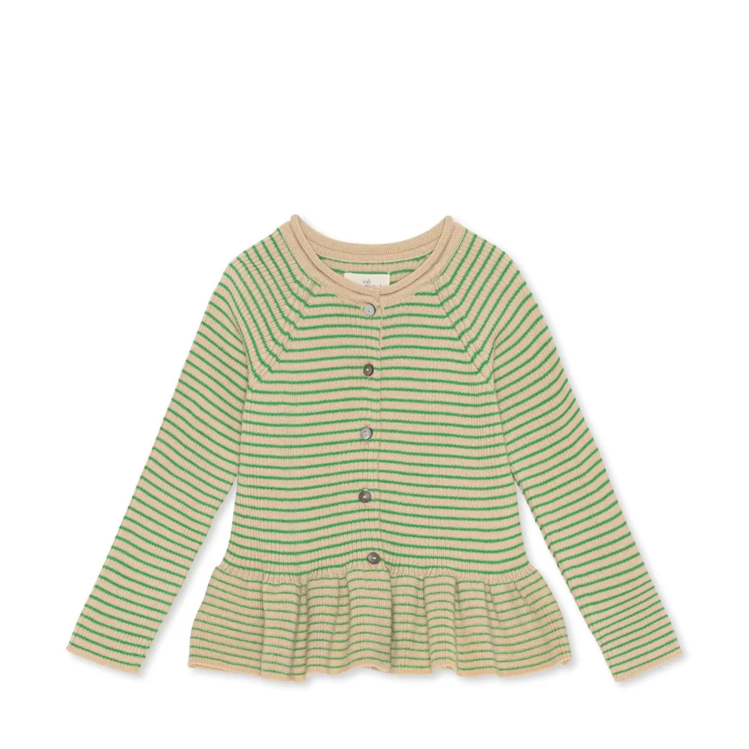 Hot Konges Sløjd Meo-Cardigan Met Ruches - Medium Green Stripe