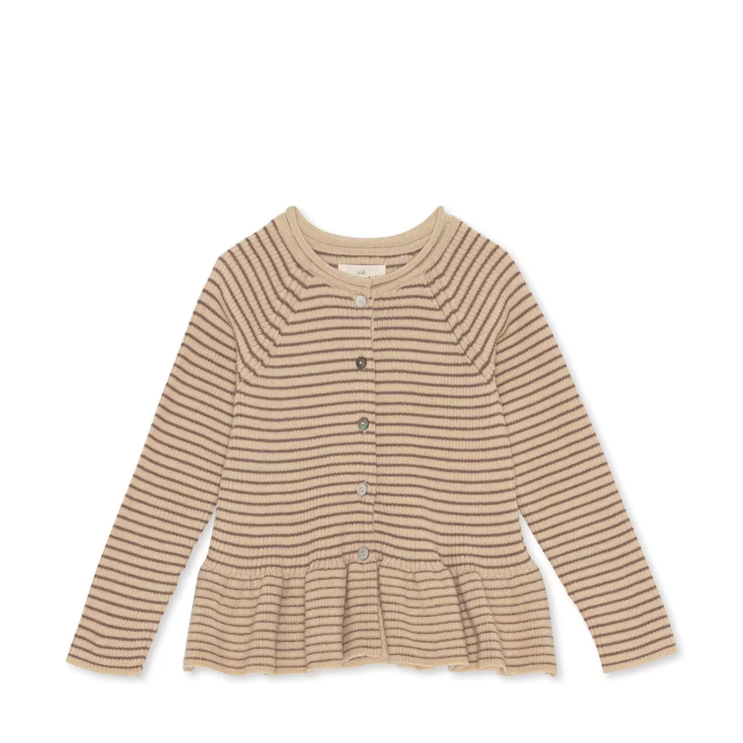 Sale Konges Sløjd Meo-Cardigan Met Ruches - Peppercorn Stripe