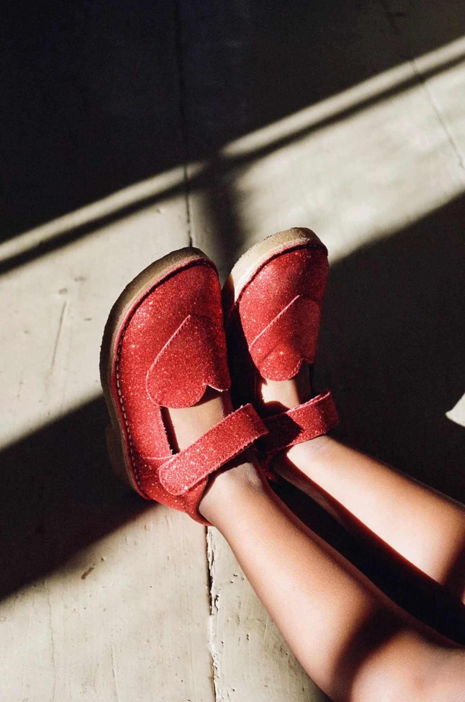 Store Konges Sløjd Minnie-Glitterschoenen Met Hart - Christmas Red