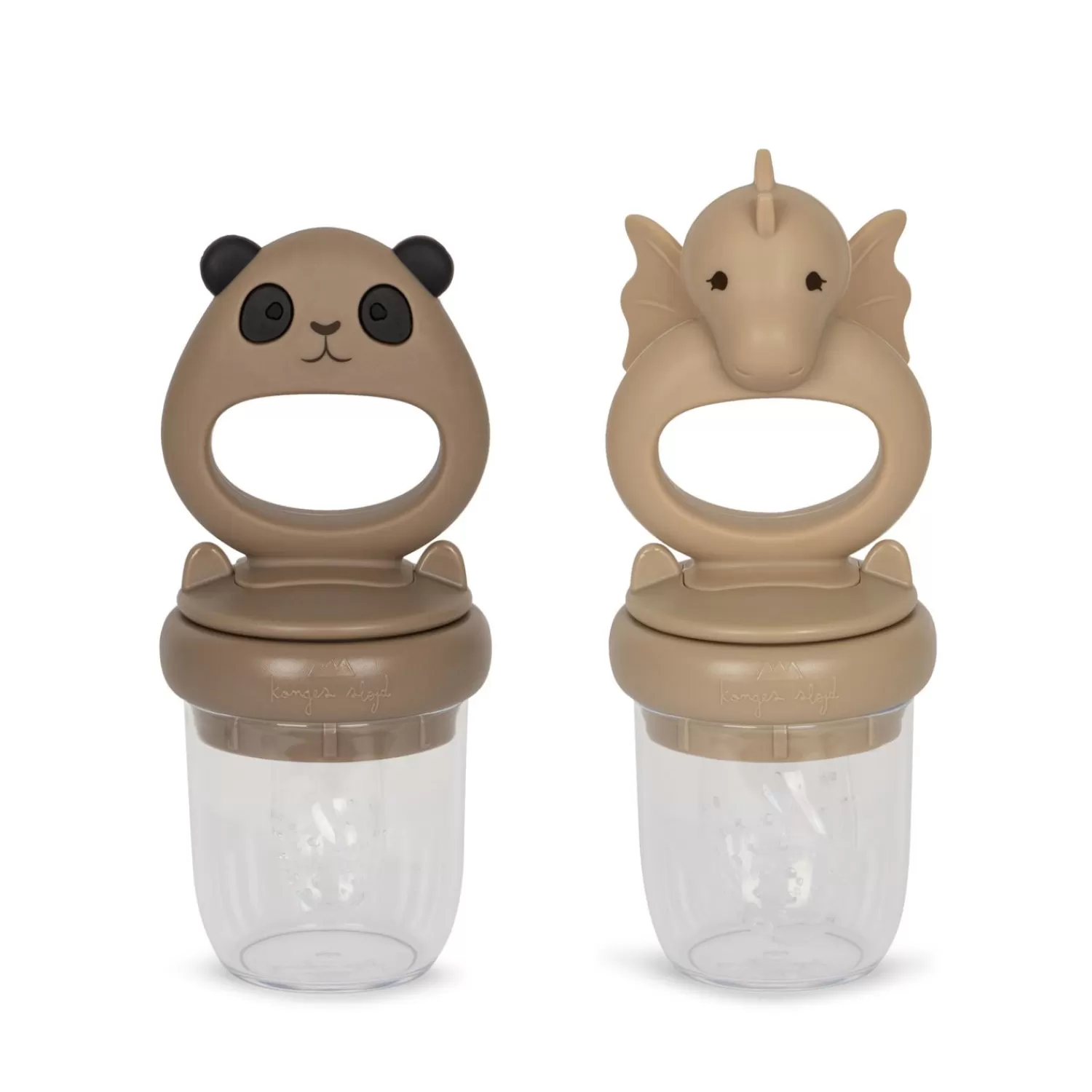 Store Konges Sløjd Set Van 2 Fruitspenen Draak En Panda - Warm Clay/Shitake