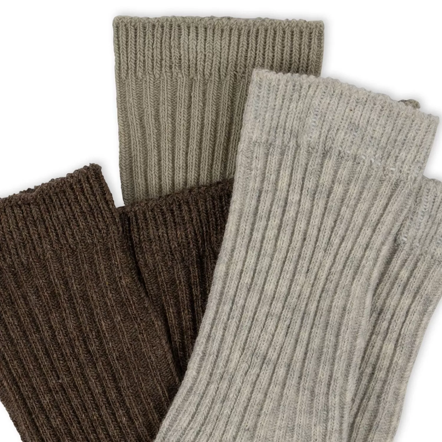 Online Konges Sløjd Set Van 3 Paar Geribde Sokken - Soft Grey/Ment/Brown