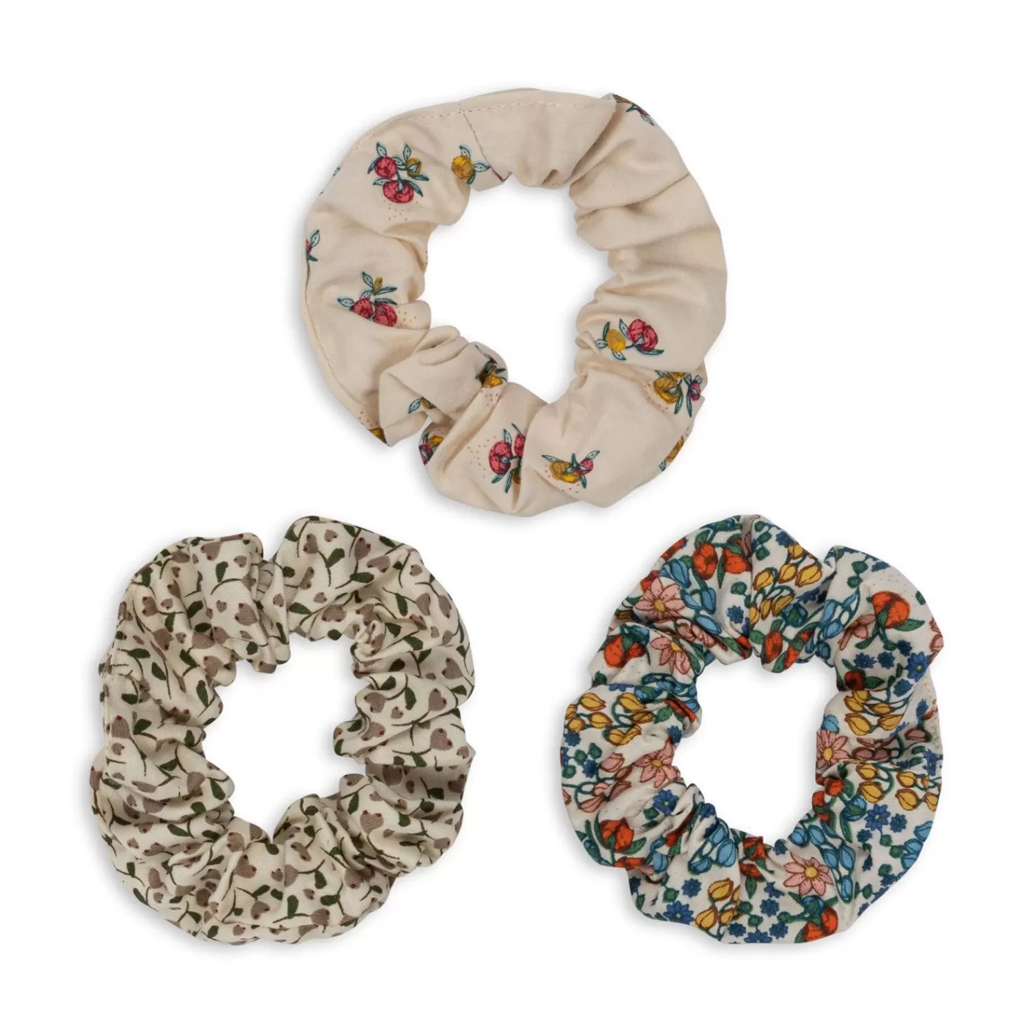 Clearance Konges Sløjd Set Van 3 Scrunchies Klein - Peonia/Bibi Fleur/Milk Tank