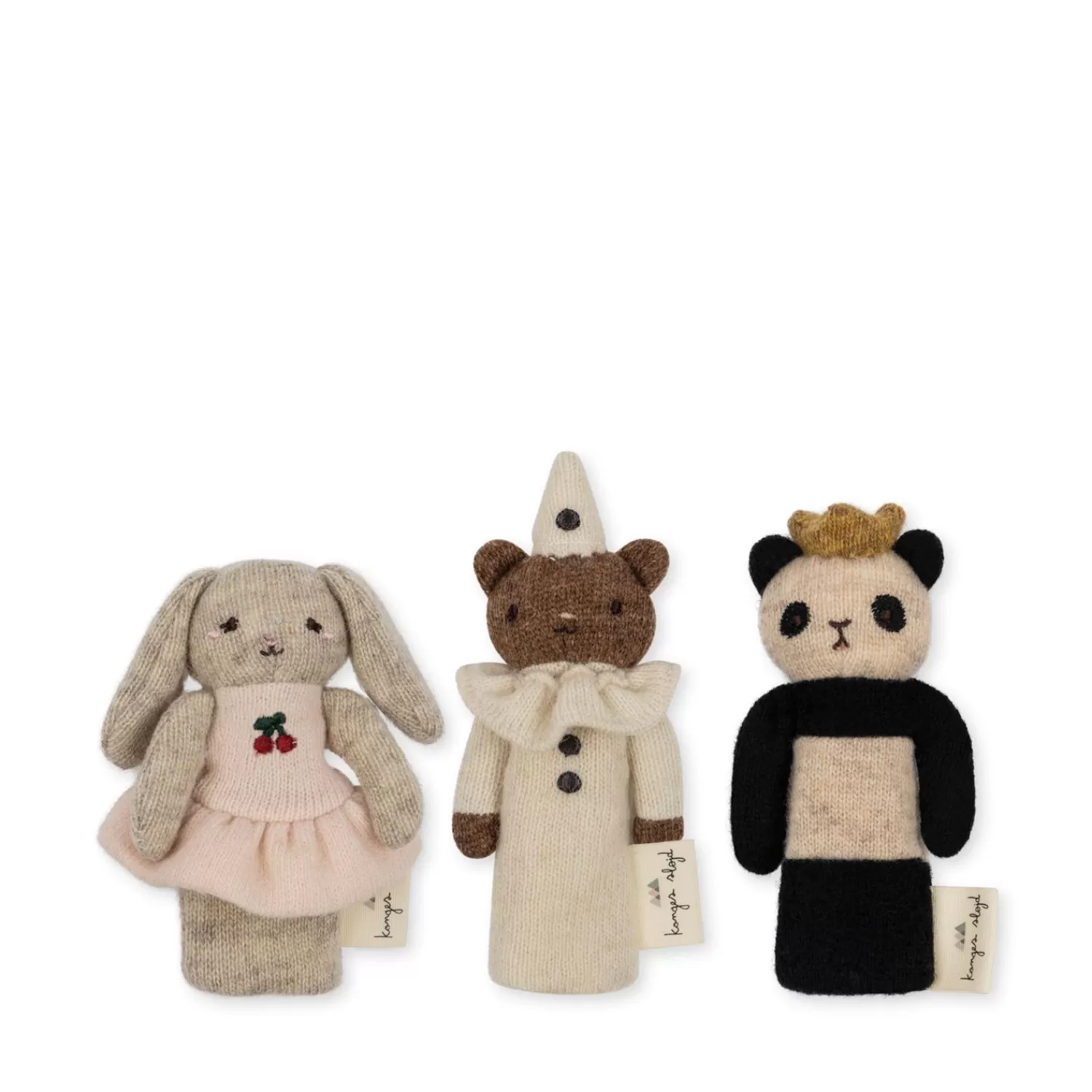 Fashion Konges Sløjd Set Van 3 Vingerpopjes - Multi