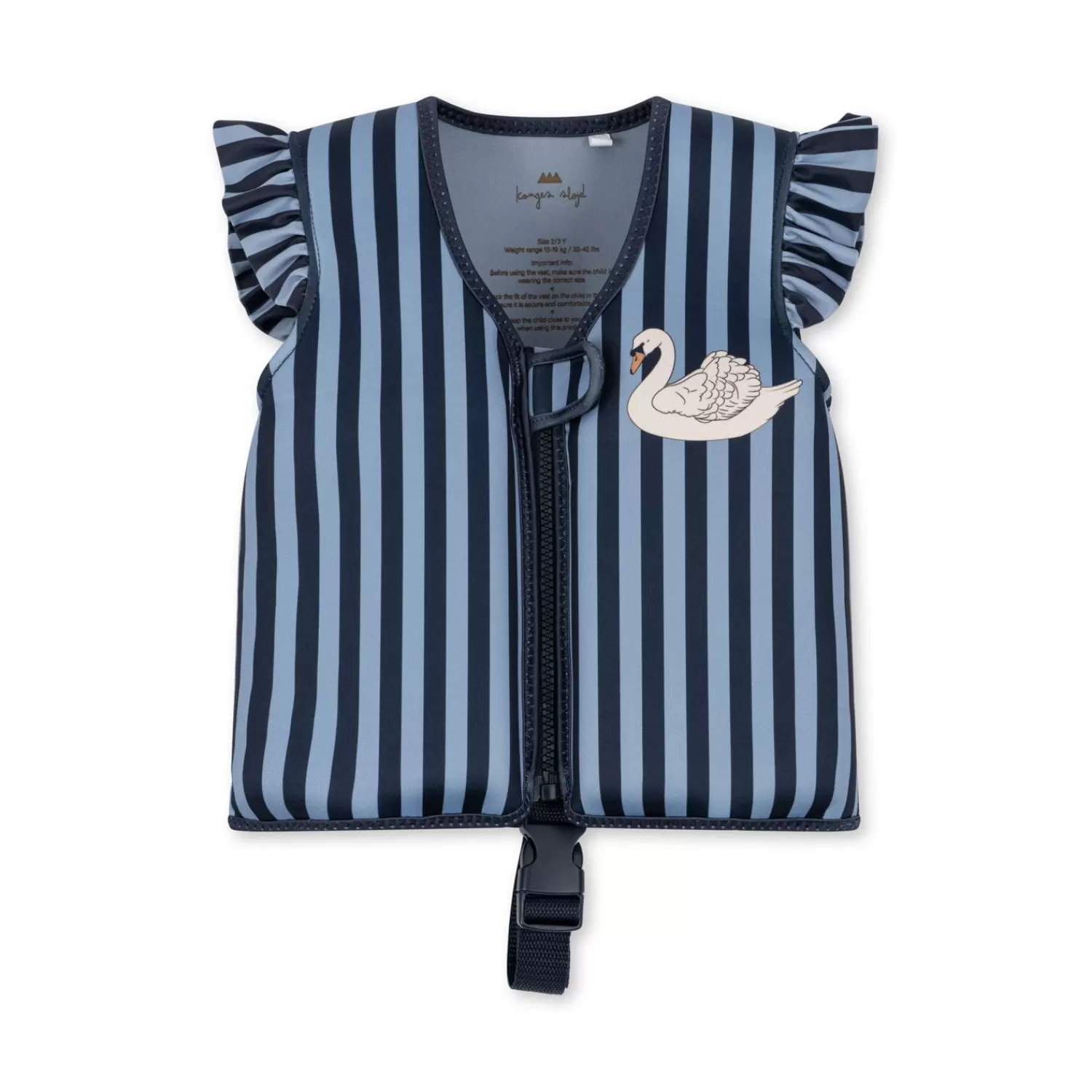 Clearance Konges Sløjd Zwemvest Neopreen Met Ruches - Swan Stripe